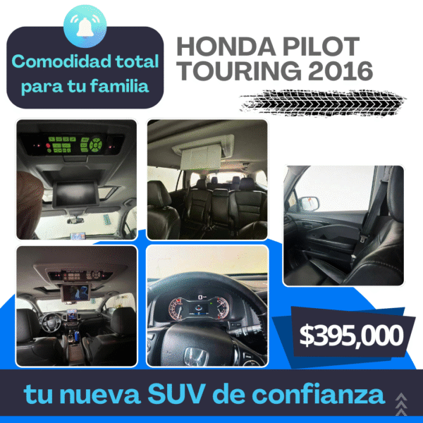 HONDA PILOT TOURING 2016 🚙 – SUV Familiar de Lujo, Espacio y Tecnología - Image 3